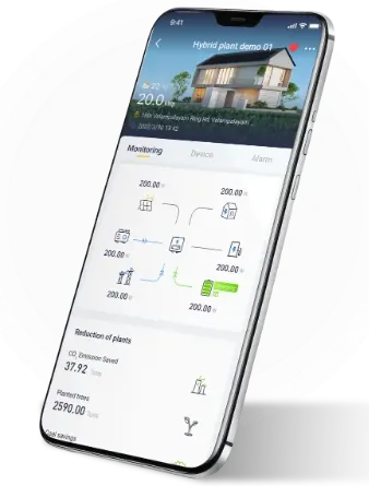 GoodWe SEMS app showing a home energy flow